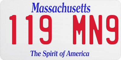 MA license plate 119MN9