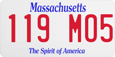 MA license plate 119MO5
