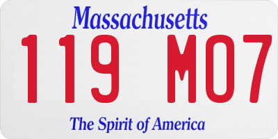 MA license plate 119MO7