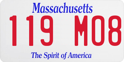 MA license plate 119MO8