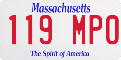 MA license plate 119MP0