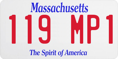MA license plate 119MP1