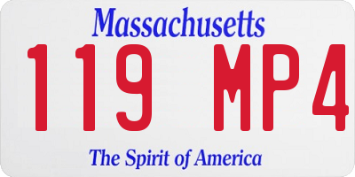 MA license plate 119MP4