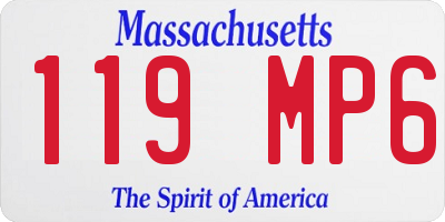 MA license plate 119MP6