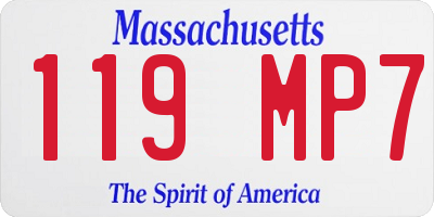 MA license plate 119MP7