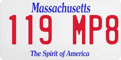 MA license plate 119MP8