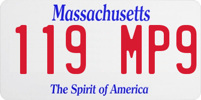 MA license plate 119MP9