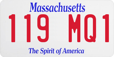 MA license plate 119MQ1