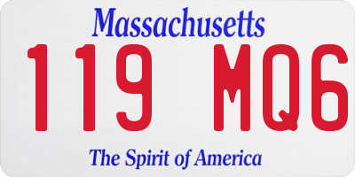 MA license plate 119MQ6