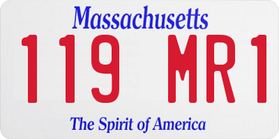 MA license plate 119MR1