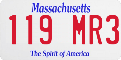 MA license plate 119MR3