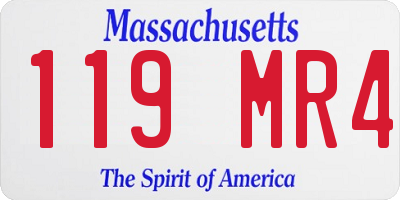 MA license plate 119MR4