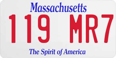 MA license plate 119MR7