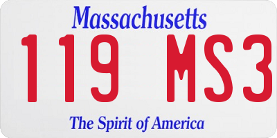 MA license plate 119MS3