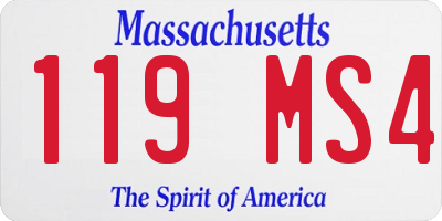 MA license plate 119MS4