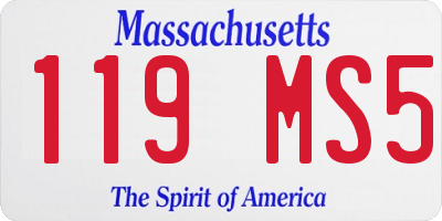 MA license plate 119MS5