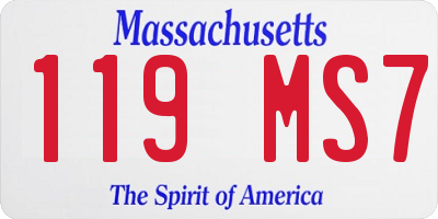 MA license plate 119MS7