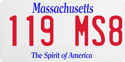 MA license plate 119MS8
