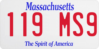 MA license plate 119MS9