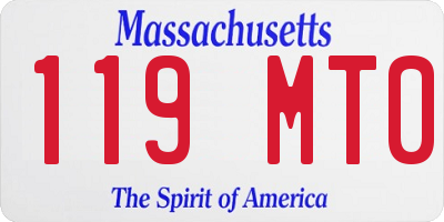 MA license plate 119MT0