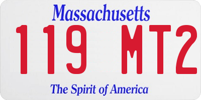 MA license plate 119MT2