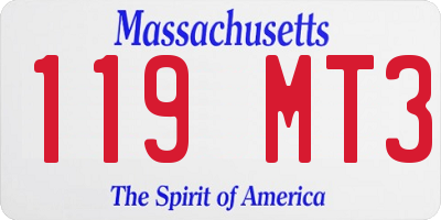MA license plate 119MT3