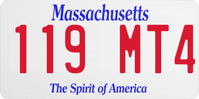 MA license plate 119MT4