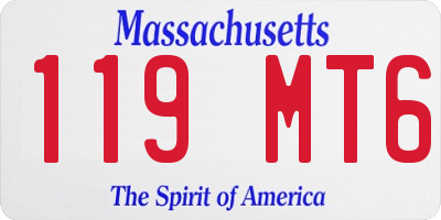 MA license plate 119MT6