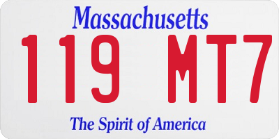 MA license plate 119MT7