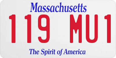 MA license plate 119MU1