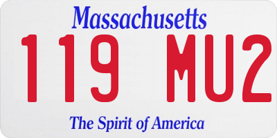 MA license plate 119MU2