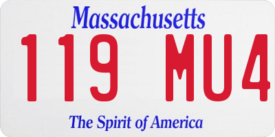MA license plate 119MU4
