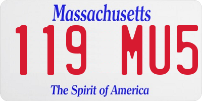 MA license plate 119MU5