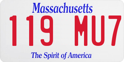 MA license plate 119MU7