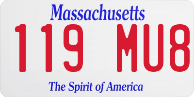 MA license plate 119MU8