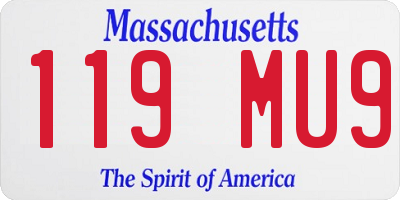MA license plate 119MU9