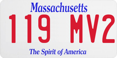 MA license plate 119MV2