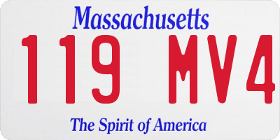 MA license plate 119MV4