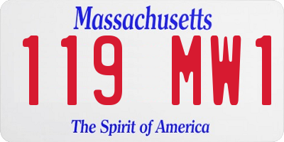 MA license plate 119MW1