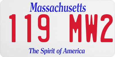 MA license plate 119MW2