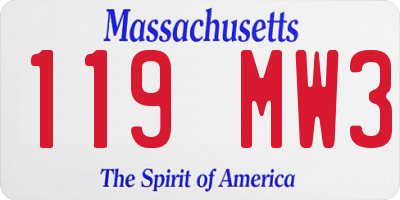 MA license plate 119MW3