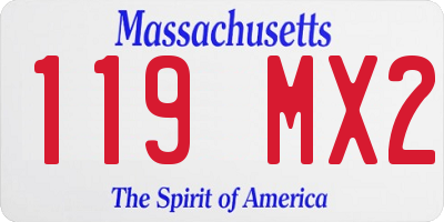 MA license plate 119MX2