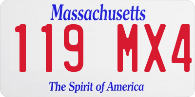 MA license plate 119MX4