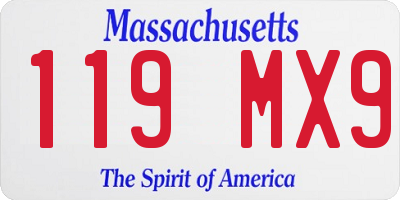 MA license plate 119MX9