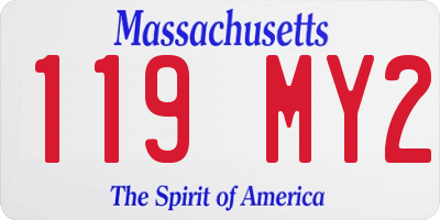MA license plate 119MY2