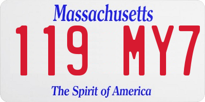 MA license plate 119MY7