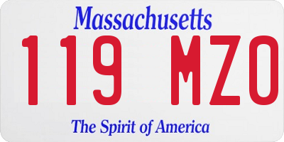 MA license plate 119MZ0