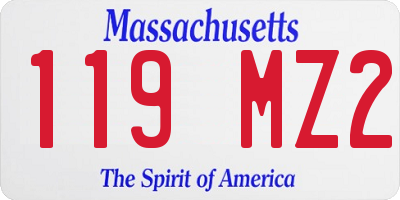 MA license plate 119MZ2