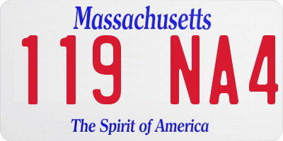 MA license plate 119NA4