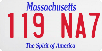 MA license plate 119NA7